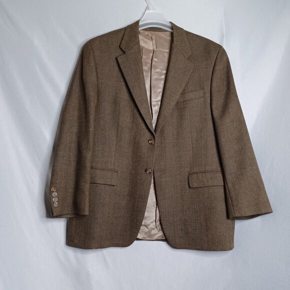 Ralph Lauren Lambs Wool Blazer Mens 42R Brown Single Breasted Made in Canada - Picture 4 of 12